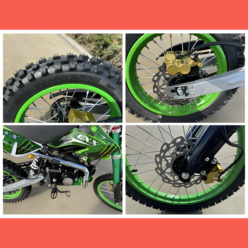 MJM 125cc BigFoot Petrol Powered 4 Stroke Kids Dirt Bike Green Kids Car Sales