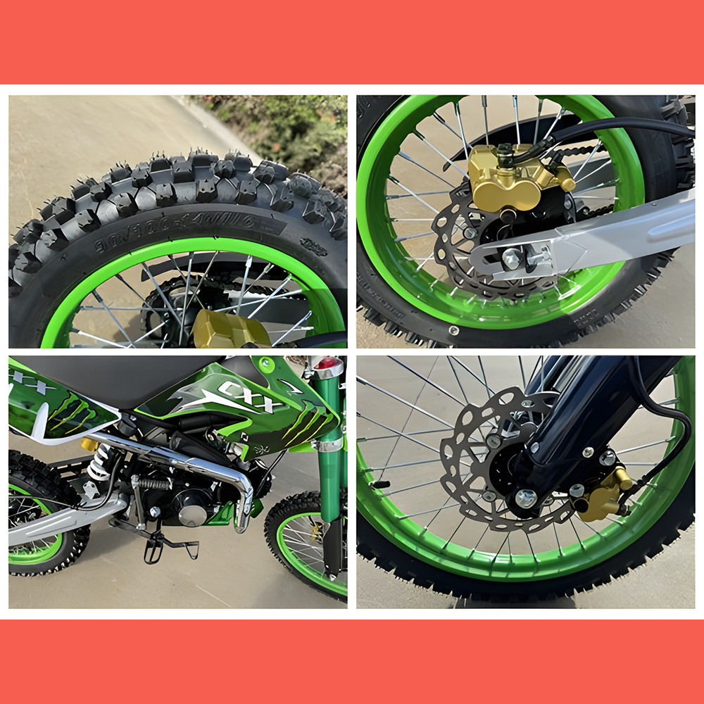 parts of MJM 125cc BigFoot Petrol Powered 4-Stroke Kids Dirt Bike - Green