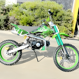 side view of MJM 125cc BigFoot Petrol Powered 4-Stroke Kids Dirt Bike - Green