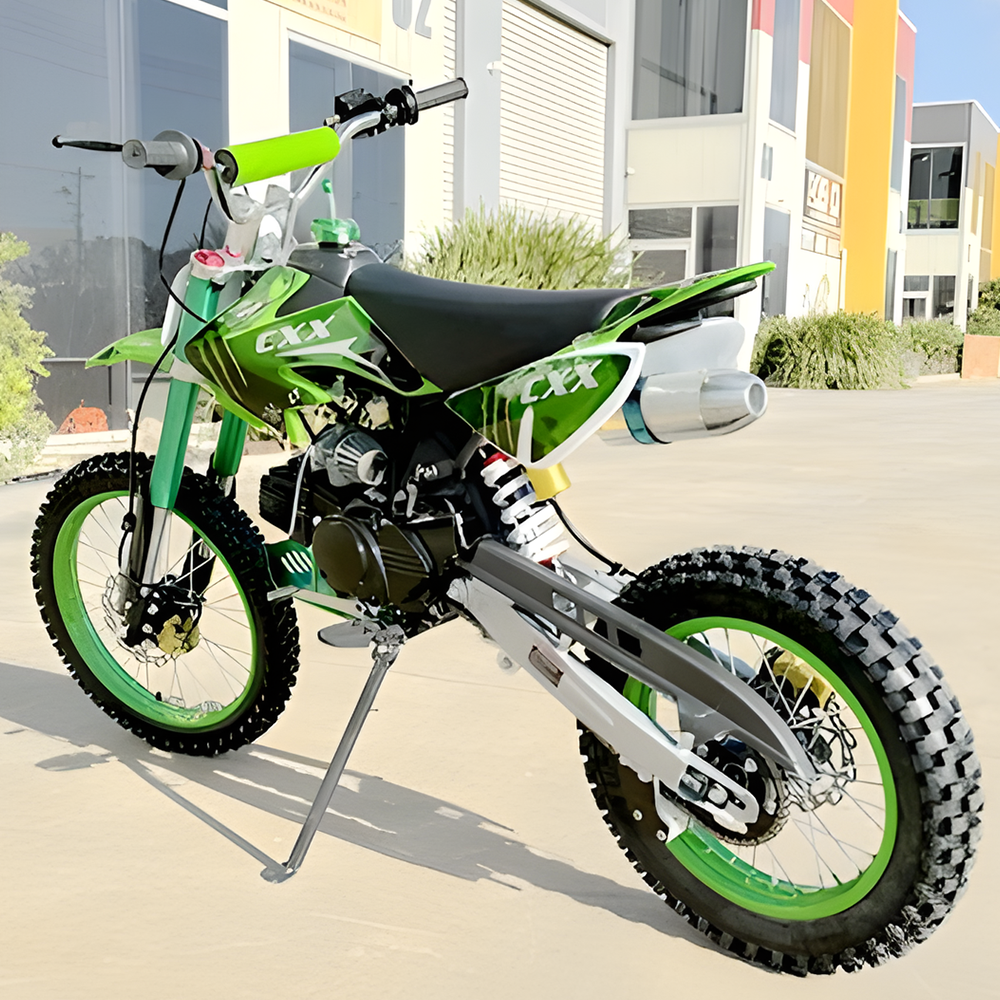 rear view of MJM 125cc BigFoot Petrol Powered 4-Stroke Kids Dirt Bike - Green