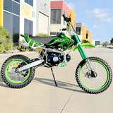 side view  of MJM 125cc BigFoot Petrol Powered 4-Stroke Kids Dirt Bike - Green