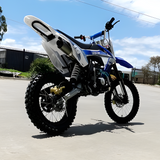 rear view of MJM 125cc Petrol Powered 4-Stroke E-Start Kids Dirt Bike - Blue