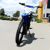 front view of MJM 125cc Petrol Powered 4-Stroke E-Start Kids Dirt Bike - Blue