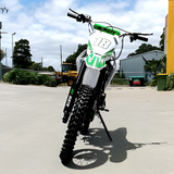 front view of MJM 125cc Petrol Powered 4-Stroke E-Start Kids Dirt Bike - Green