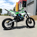 side view of MJM 125cc Petrol Powered 4-Stroke E-Start Kids Dirt Bike - Green