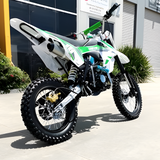 rear view of MJM 125cc Petrol Powered 4-Stroke E-Start Kids Dirt Bike - Green