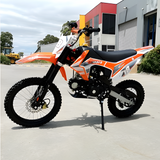 side view of MJM 125cc Petrol Powered 4-Stroke E-Start Kids Dirt Bike - Orange