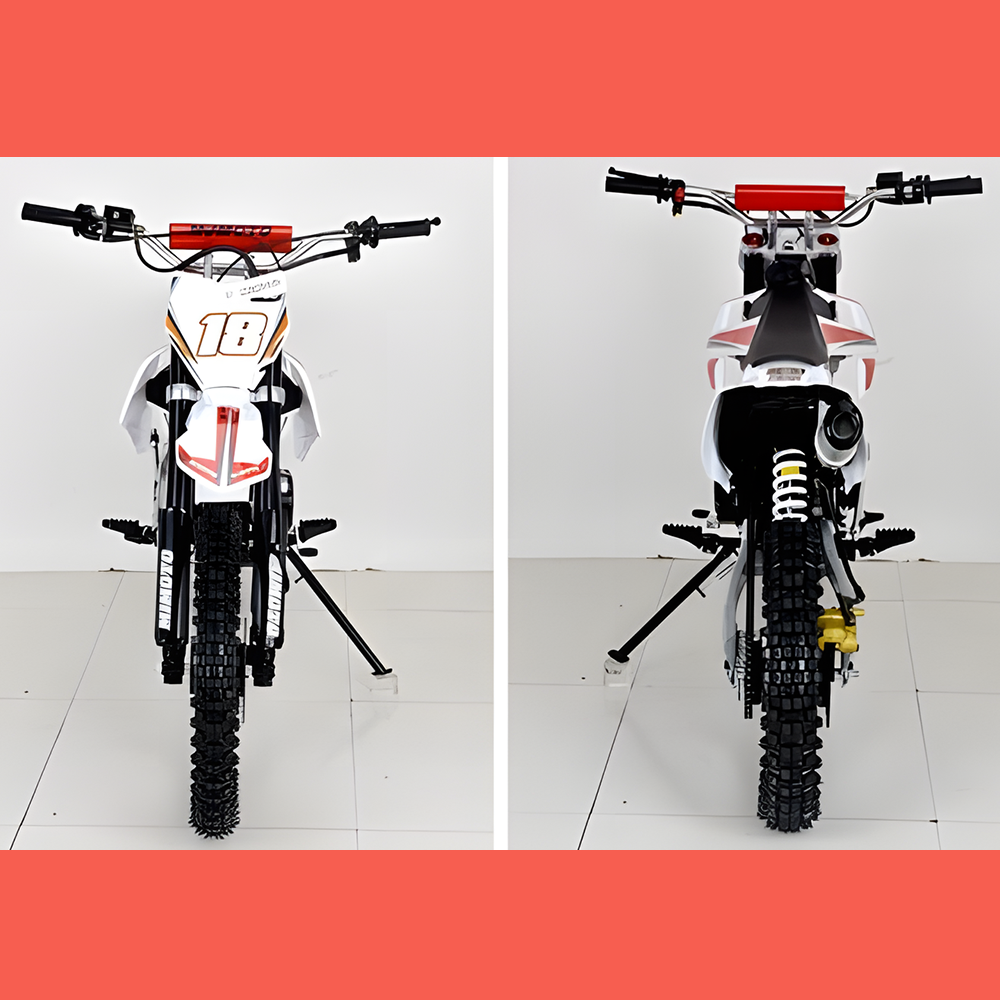 MJM 125cc Petrol Powered 4-Stroke E-Start Kids Dirt Bike - Red