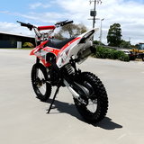 rear view of MJM 125cc Petrol Powered 4-Stroke E-Start Kids Dirt Bike - Red