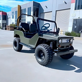 MJM 150cc Petrol Powered Off Road Mini Willy Jeep Replica for Kids and Adults - Green