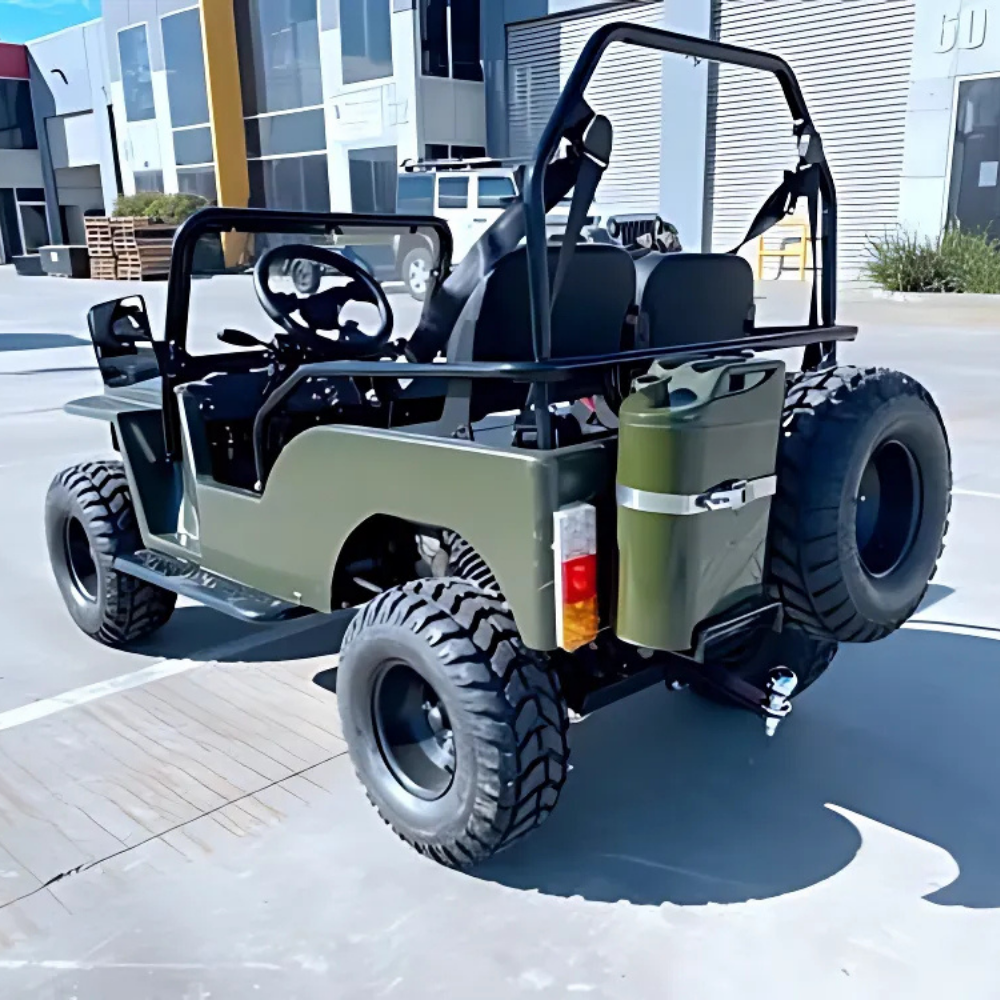 MJM 150cc Petrol Powered Off Road Mini Willy Jeep Replica for Kids and Adults - Green