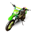 Green dirt bike on a white background