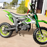 MJM 49cc Petrol Powered 2-Stroke Kids Dirt Bike - Green