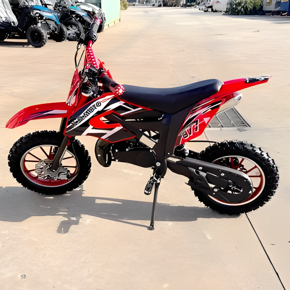 MJM 49cc Petrol Powered 2-Stroke Kids Dirt Bike - Red