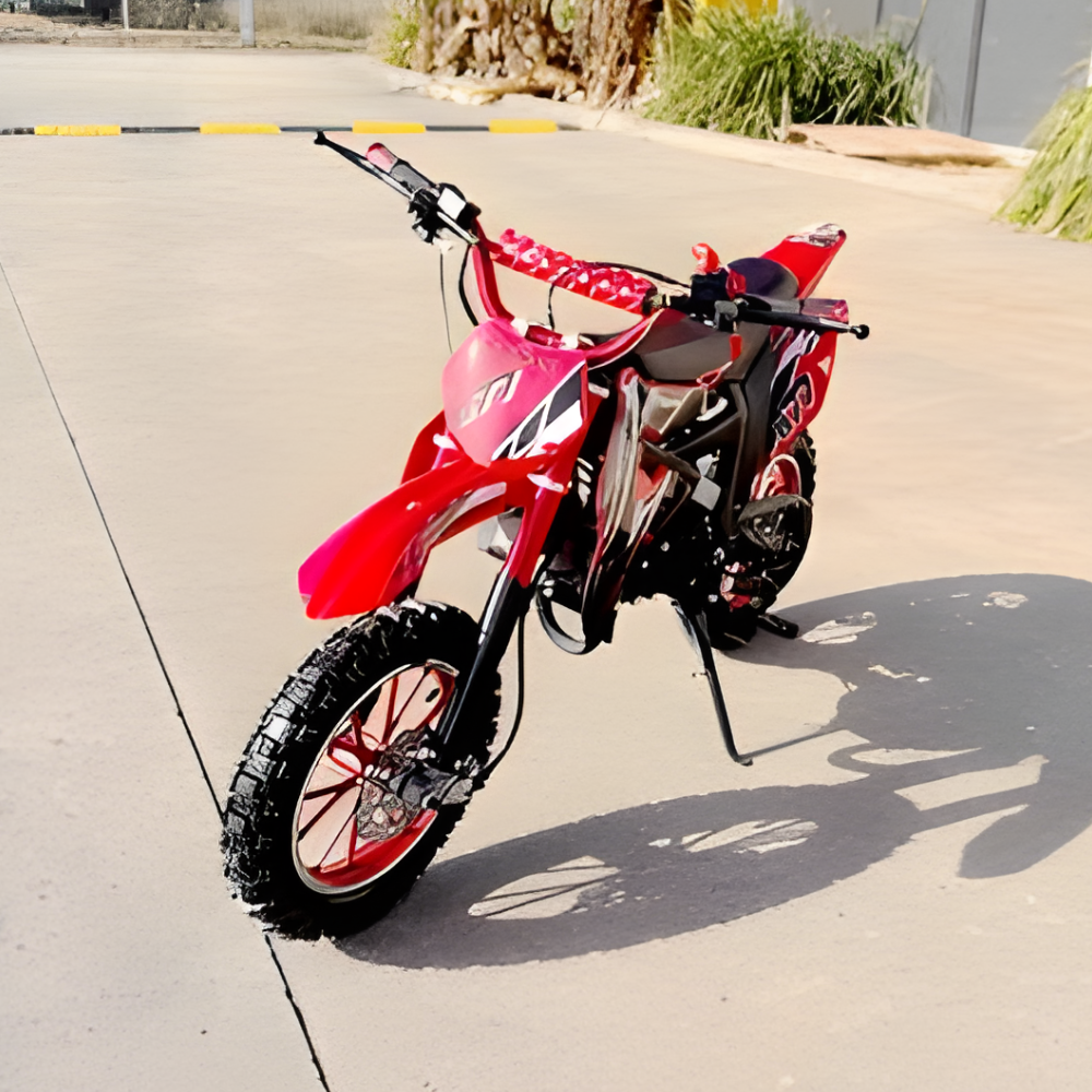 MJM 49cc Petrol Powered 2-Stroke Kids Dirt Bike - Red