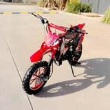 MJM 49cc Petrol Powered 2-Stroke Kids Dirt Bike - Red