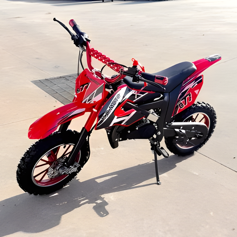 MJM 49cc Petrol Powered 2-Stroke Kids Dirt Bike - Red