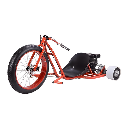 front view of MJM 6.5HP Motorised Huffy Slider Fat Boy Drift Trike for Teens - Red