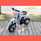 front view of MJM 70cc Petrol Powered 4-Stroke Semi-Auto Kids Dirt Bike - Blue