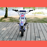 front view of MJM 70cc Petrol Powered 4-Stroke Semi-Auto Kids Dirt Bike - Blue