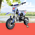 front view of MJM 70cc Petrol Powered 4-Stroke Semi-Auto Kids Dirt Bike - Blue