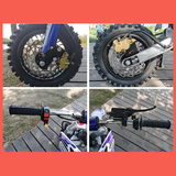 zoomed parts of MJM 70cc Petrol Powered 4-Stroke Semi-Auto Kids Dirt Bike - Blue