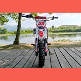 front view of MJM 70cc Petrol Powered 4-Stroke Semi-Auto Kids Dirt Bike - Red