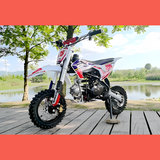 side view of MJM 70cc Petrol Powered 4-Stroke Semi-Auto Kids Dirt Bike - Red