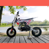 side view of MJM 70cc Petrol Powered 4-Stroke Semi-Auto Kids Dirt Bike - Red