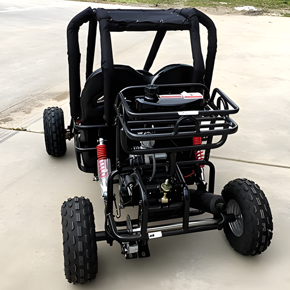 rear view of MJM 90cc 2-Seater Offroad Kids ATV Dune Buggy - Black