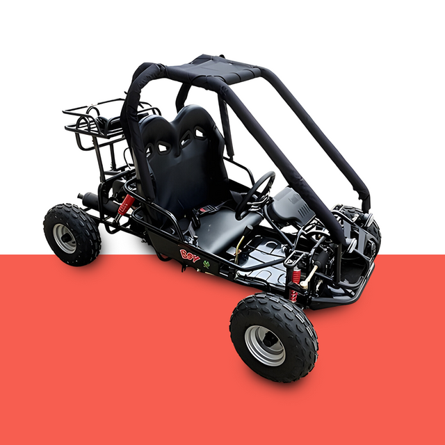 front view of MJM 90cc 2-Seater Offroad Kids ATV Dune Buggy - Black