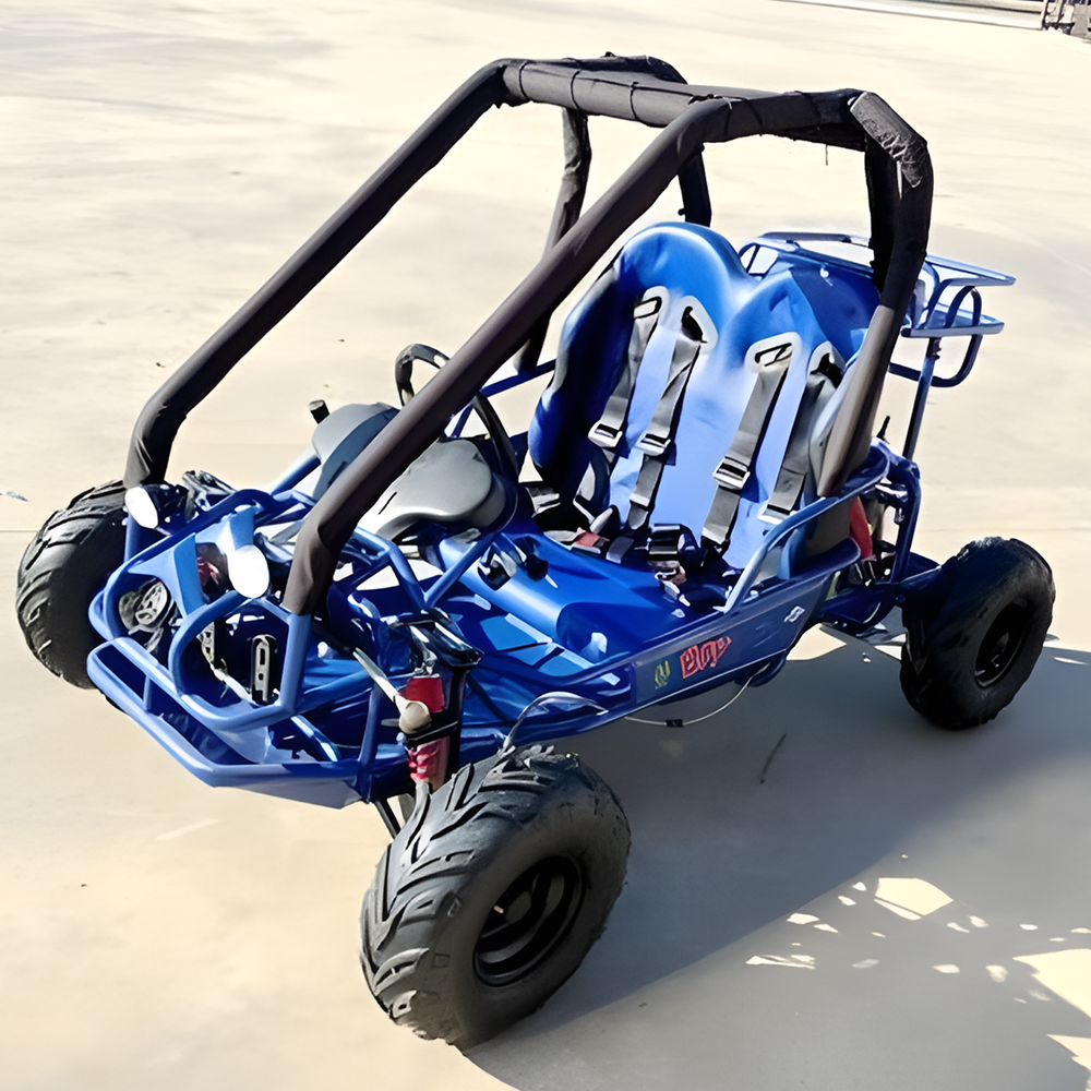 front view of MJM 90cc 2-Seater Offroad Kids ATV Dune Buggy - Blue