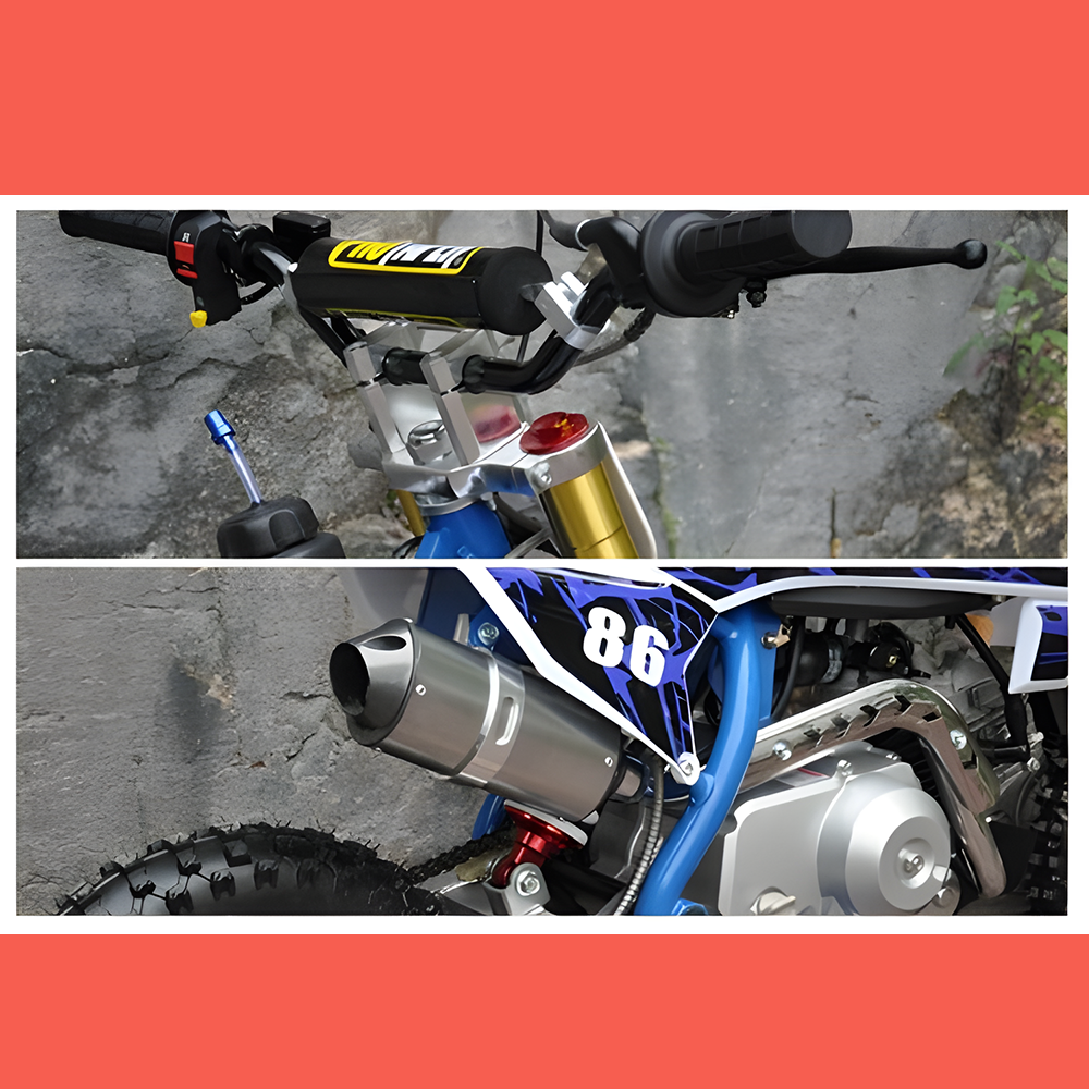 parts of MJM 90cc Petrol Powered 4-Stroke Semi-Auto Kids Dirt Bike - Blue