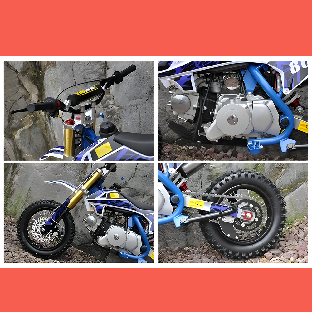 parts of MJM 90cc Petrol Powered 4-Stroke Semi-Auto Kids Dirt Bike - Blue