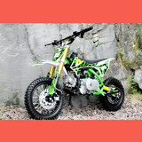 side view of MJM 90cc Petrol Powered 4-Stroke Semi-Auto Kids Dirt Bike - Green