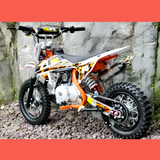 rear view of MJM 90cc Petrol Powered 4-Stroke Semi-Auto Kids Dirt Bike - Orange