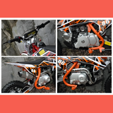 zoomed in view of MJM 90cc Petrol Powered 4-Stroke Semi-Auto Kids Dirt Bike - Orange