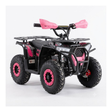Black and pink toy ATV on a white background
