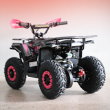 Black and pink ATV on a light gray background