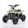 Motoworks 110cc Petrol-Powered Sports F1 Kids Quad Bike - Green on white background