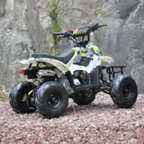 Rear view of Motoworks 110cc Petrol-Powered Sports F1 Kids Quad Bike - Green