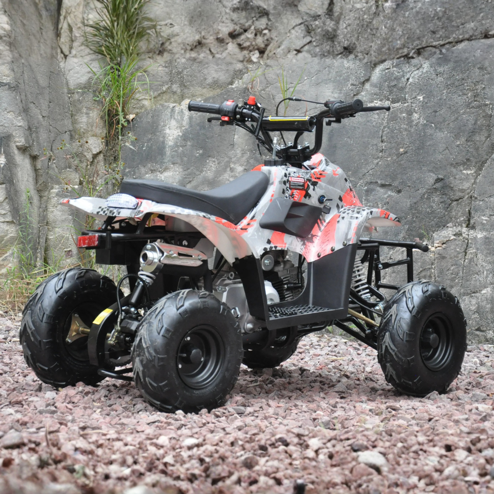 Rear side of Motoworks 110cc Petrol-Powered Sports F1 Kids Quad Bike - Red