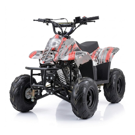 Motoworks 110cc Petrol-Powered Sports F1 Kids Quad Bike - Red on white background