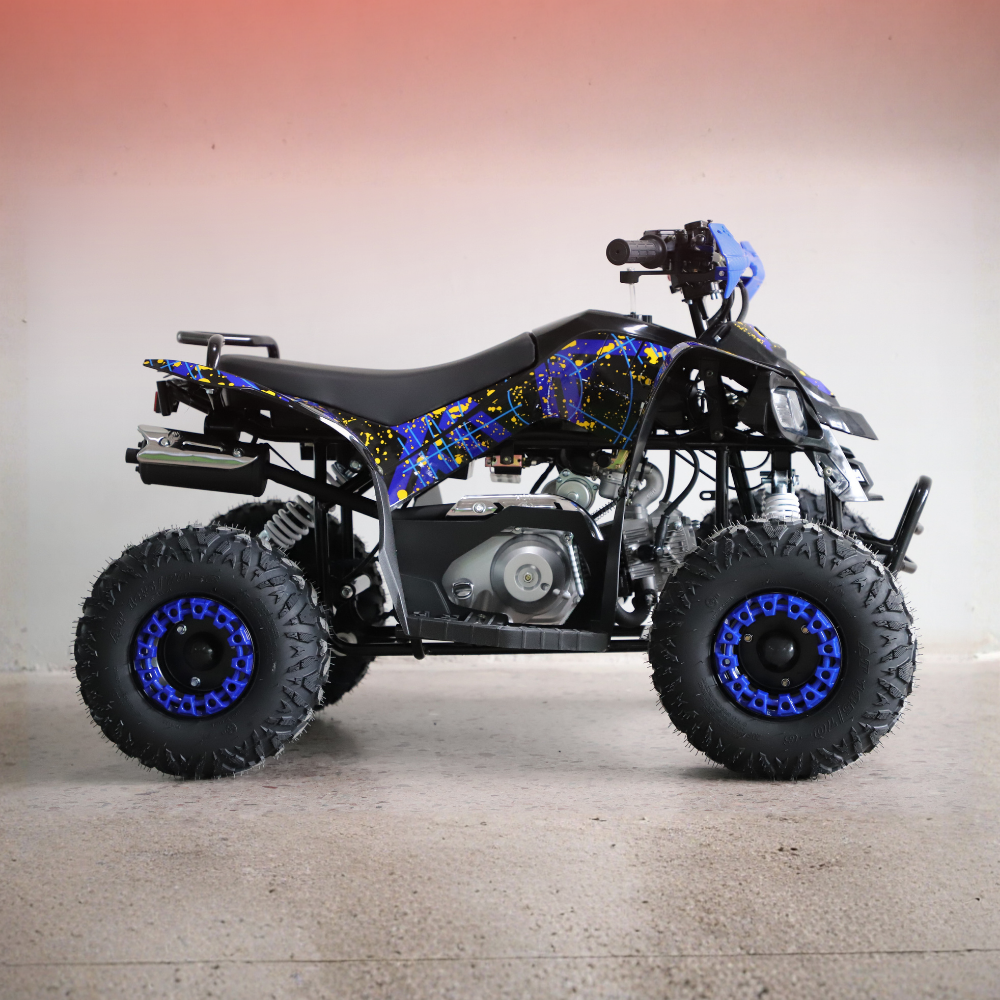 Motoworks 110cc Sports Pro Petrol Powered Quad Bike - Blue