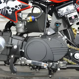 engine view of Motoworks 125cc Petrol Powered 4-Stroke 4-Speed Manual Kids Dirt Bike X - Pink