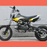 side view of Motoworks 125cc Petrol Powered 4-Stroke 4-Speed Manual Kids Dirt Bike X - Yellow