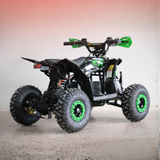 Black and green ATV on a gradient background