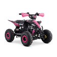 Pink and black ATV on a white background