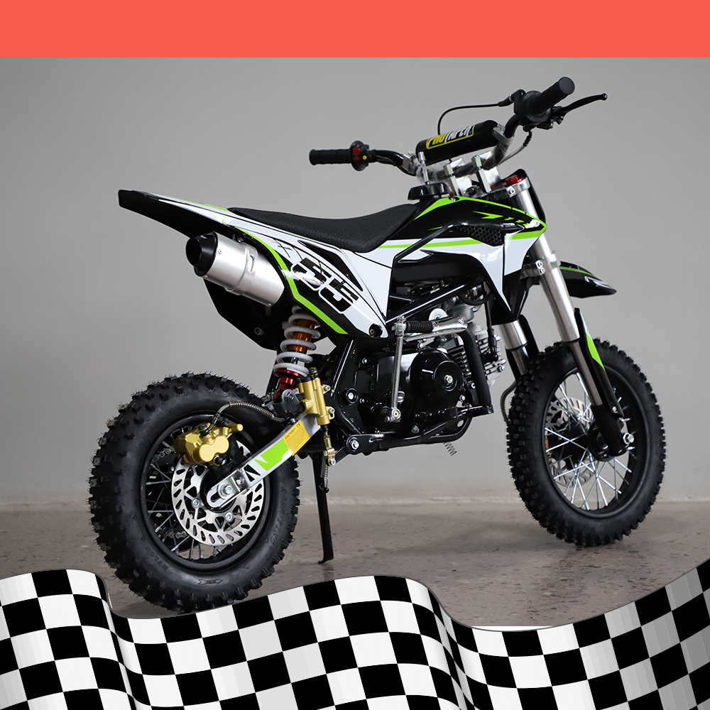 Motoworks 90cc Petrol Powered 4 Stroke Kids Dirt Bike Green Kids Car Sales