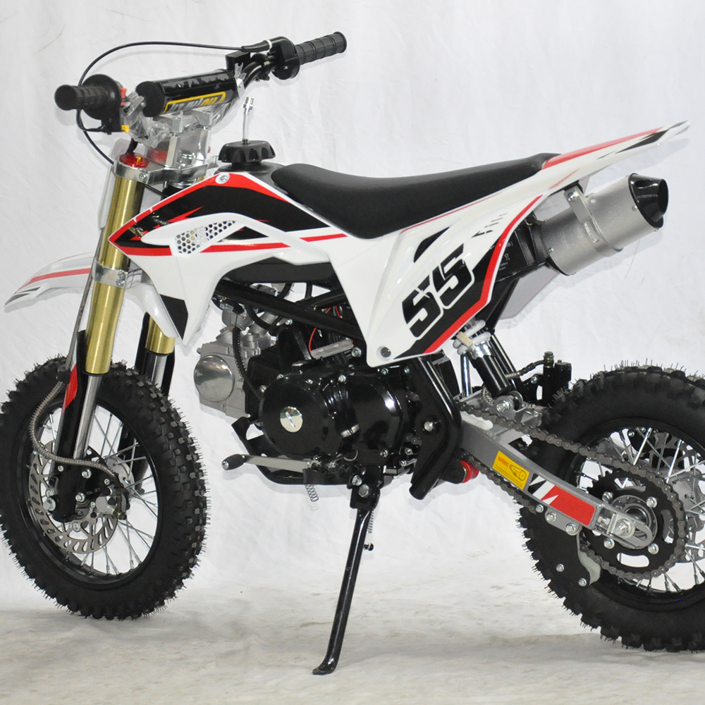 rear view of Motoworks 90cc Petrol Powered 4-Stroke Kids Dirt Bike - Red